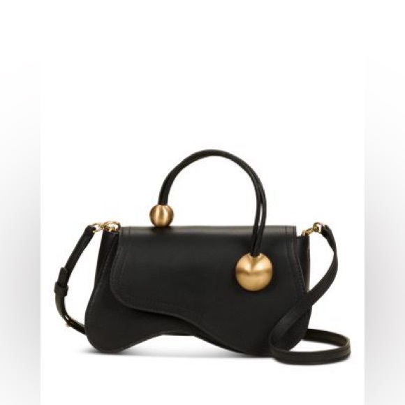 cult gaia Handbags - cult gaia Black Shoulder Bag with Gold Accents
